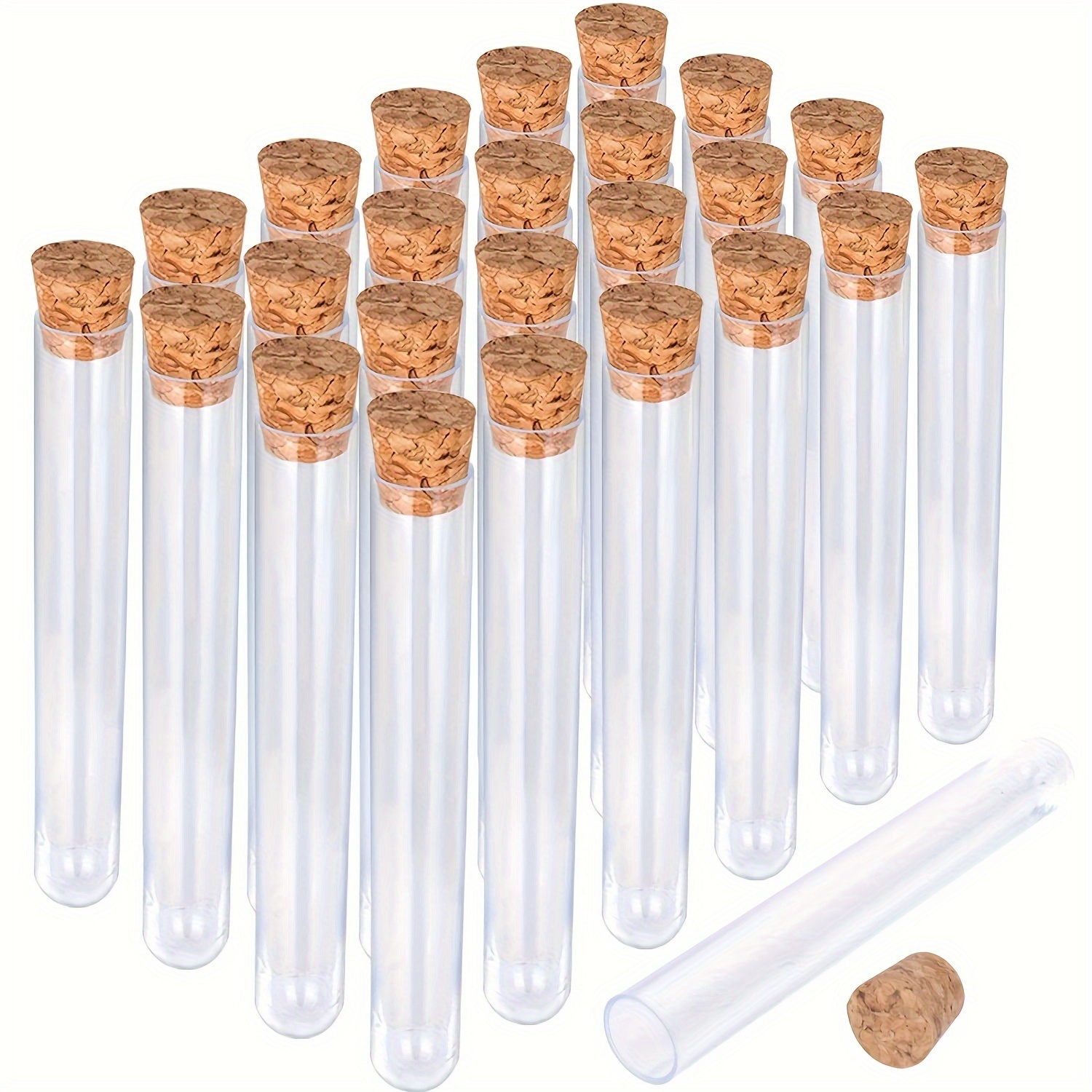 25) 120MM Clear Glass Tube Pre Roll with Cork , Test Tube