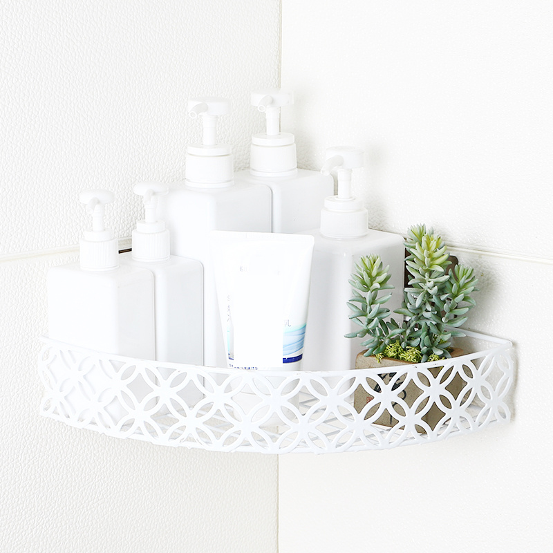 Corner shelf unit with suction cup ~ white