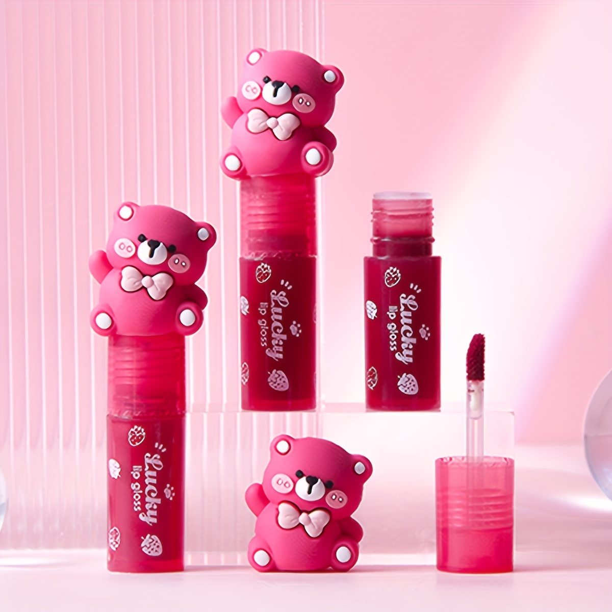 Hello Kitty, Makeup, Hello Kitty 6 Pack Lip Gloss With Keychain Mini Lip  Stain New