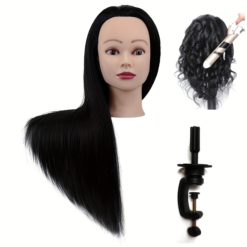 Professional Mannequin Head 22 Inches Long 60% Soft Real Human Hair  Training Head Cosmetology Doll Head Cutting Braiding Practice Hairdresser  With