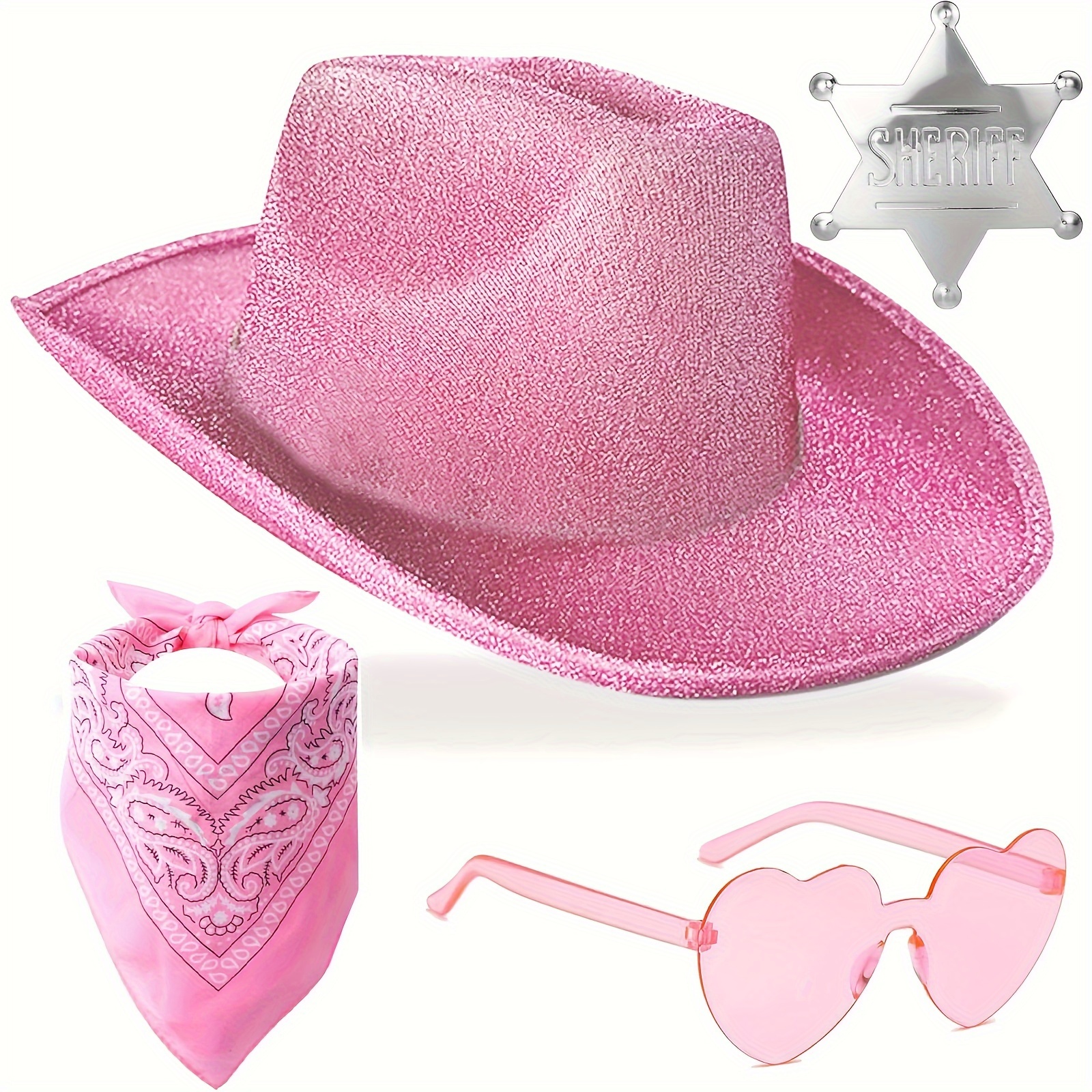 Disfraz de Barbie Vaquera rosa brillo para mujer