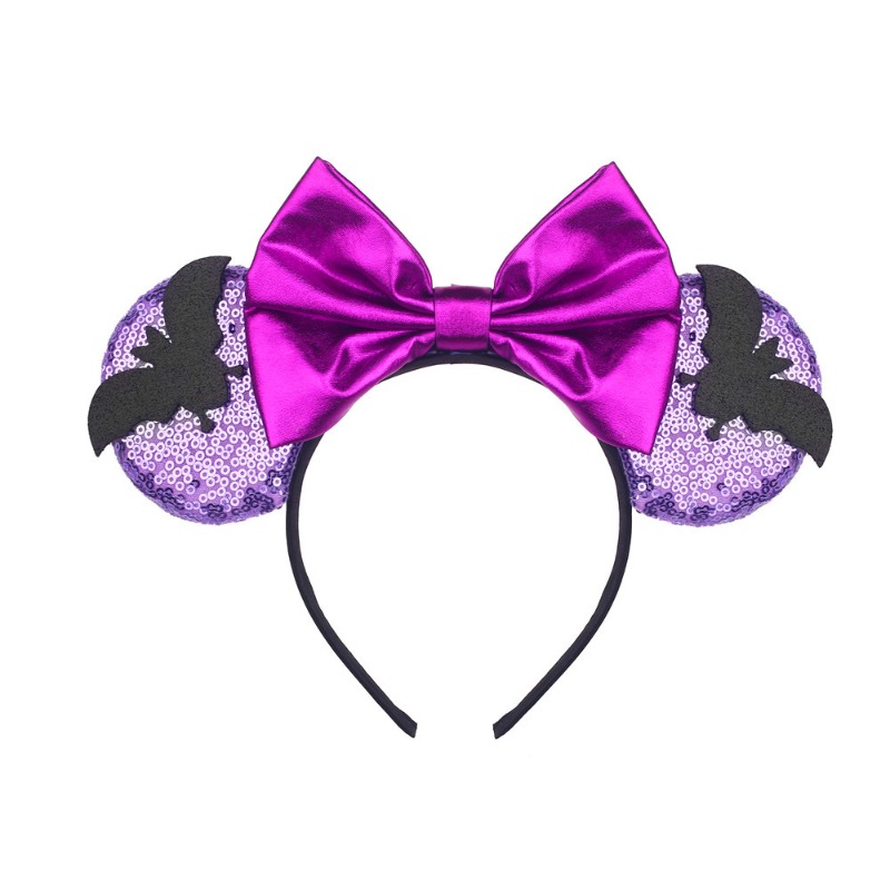 Diadema con orejas de Minnie Mouse para mujer, Diadema con lazo de punto  clásico de gran