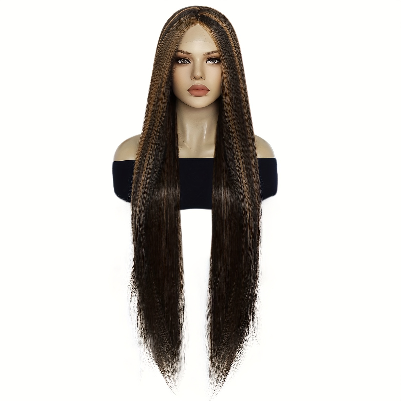 Brown Wig With White Streak Temu