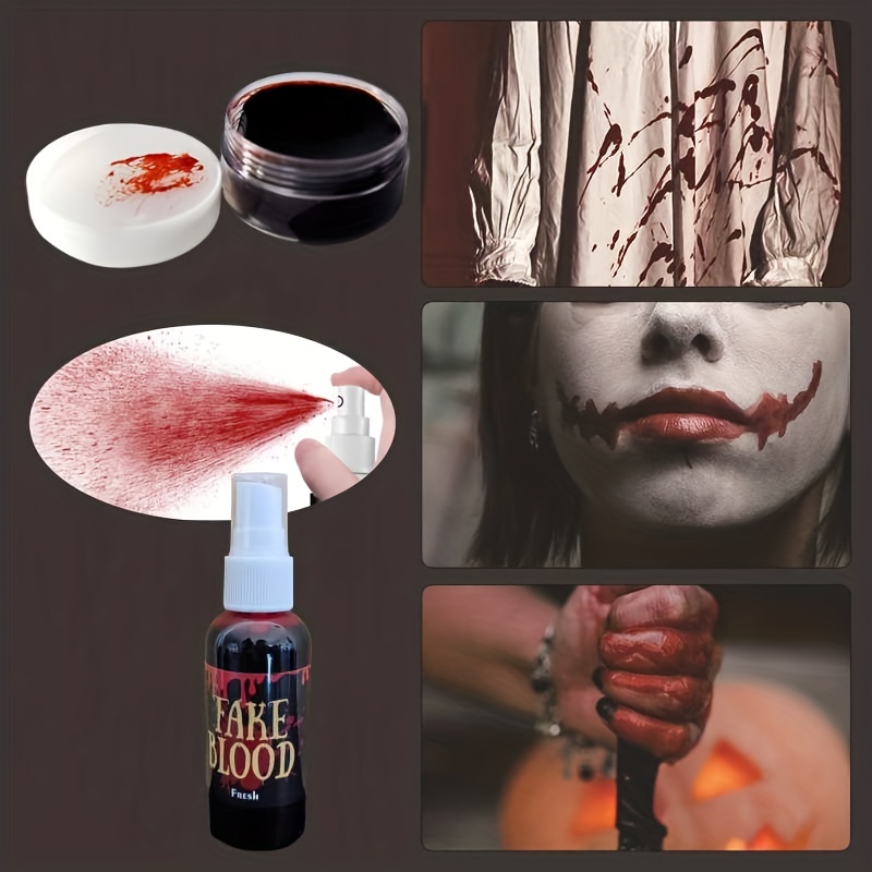 Halloween Special Effects Makeup Kit 2.12oz Wound Scar Wax 1.06oz Fake Scab  Blood 20 Color Face Body Paint Oil with Brushes - AliExpress