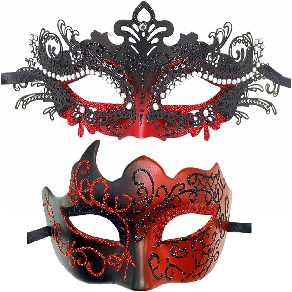 Christmas Masquerade Mask Golden Mental Half Face Decorative Props for Carnival Party Cosplay Costume,Temu