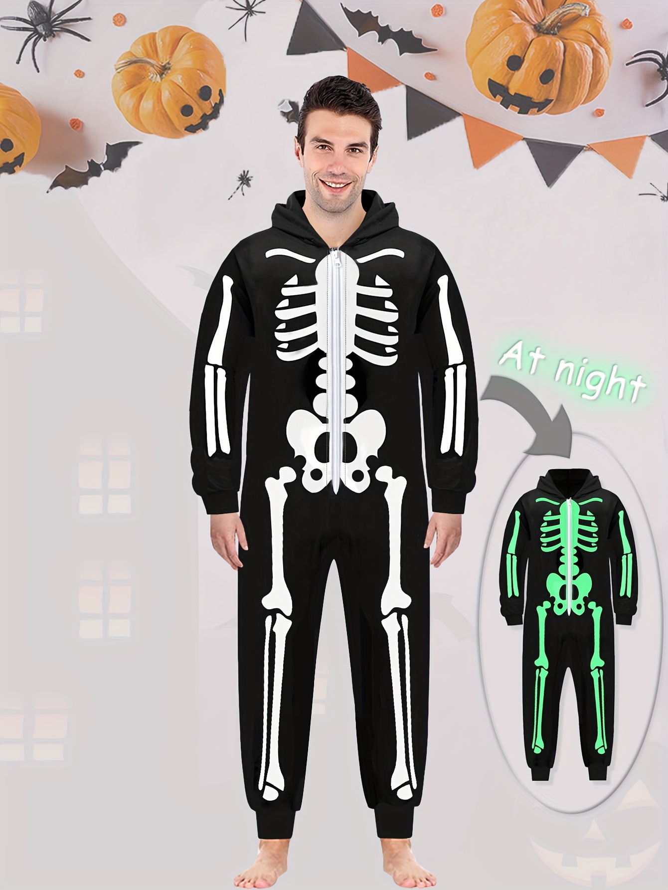 Scary Skeleton Men's Tuxedo Shirt Halloween Costume 