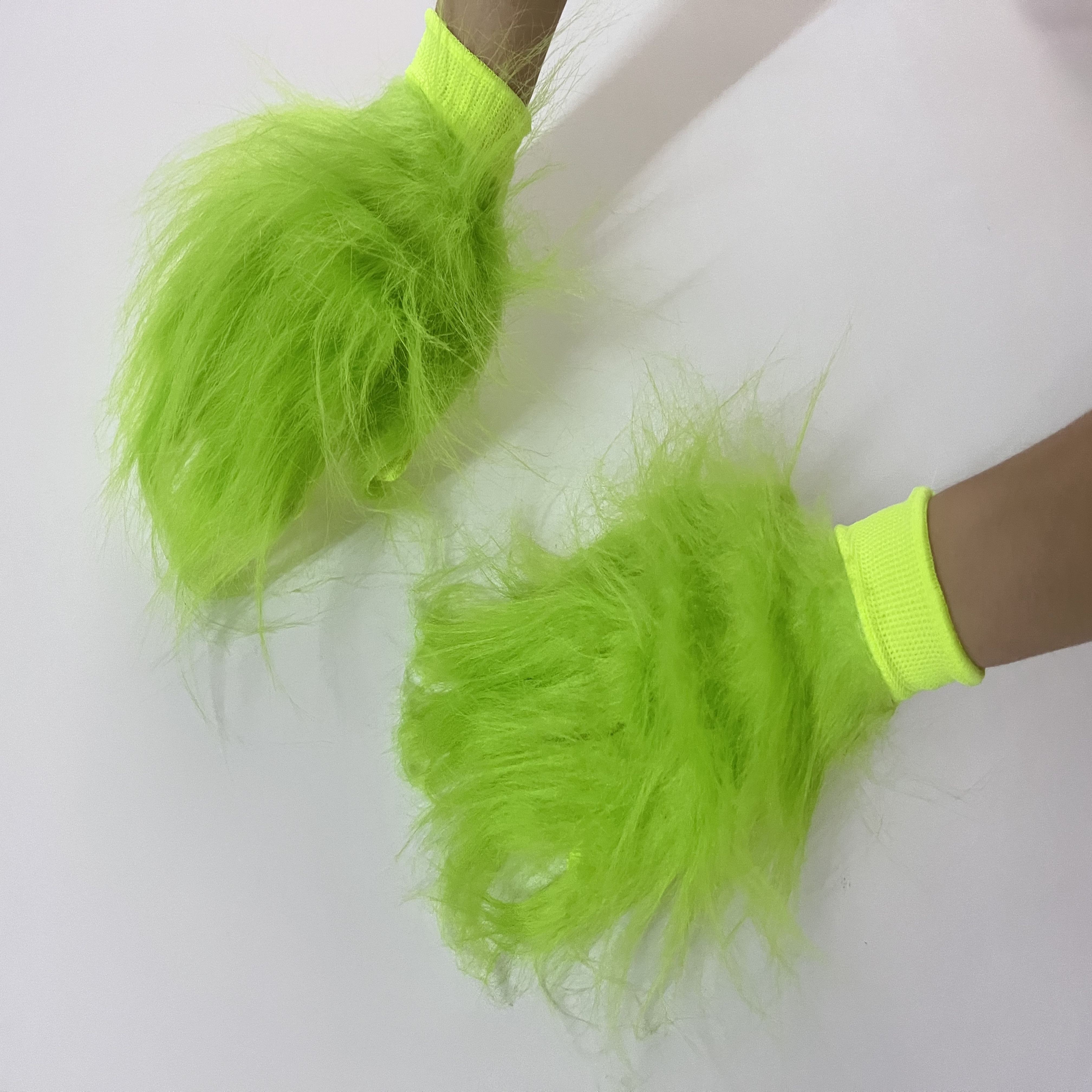 Guantes verdes de piel para Navidad, accesorios de disfraz de monstruo  verde para Halloween, regalos de Navidad y Año Nuevo