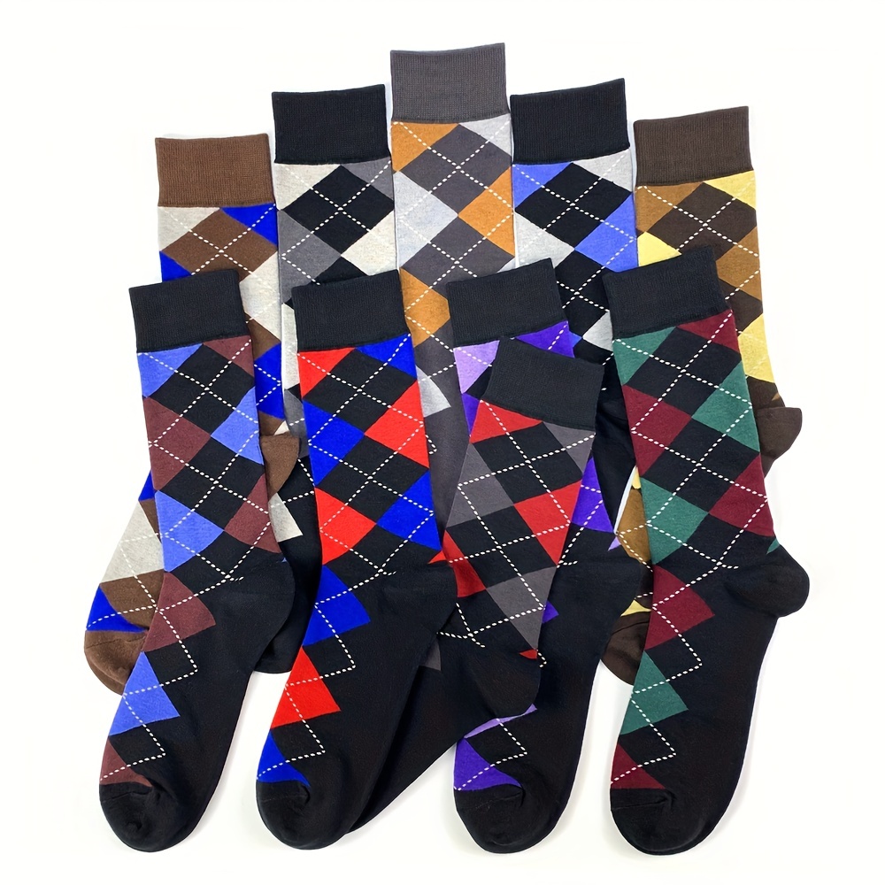 6 Pares Calcetines Vintage Argyle Mujer Calcetines Retro - Temu