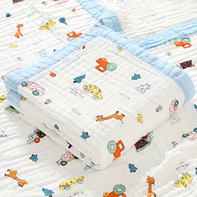 Paquete de 6 toallas de baño de muselina para bebé, toallas de algodón  suaves para bebés, mantas de recepción grandes, 6 capas de 43.3 x 43.3