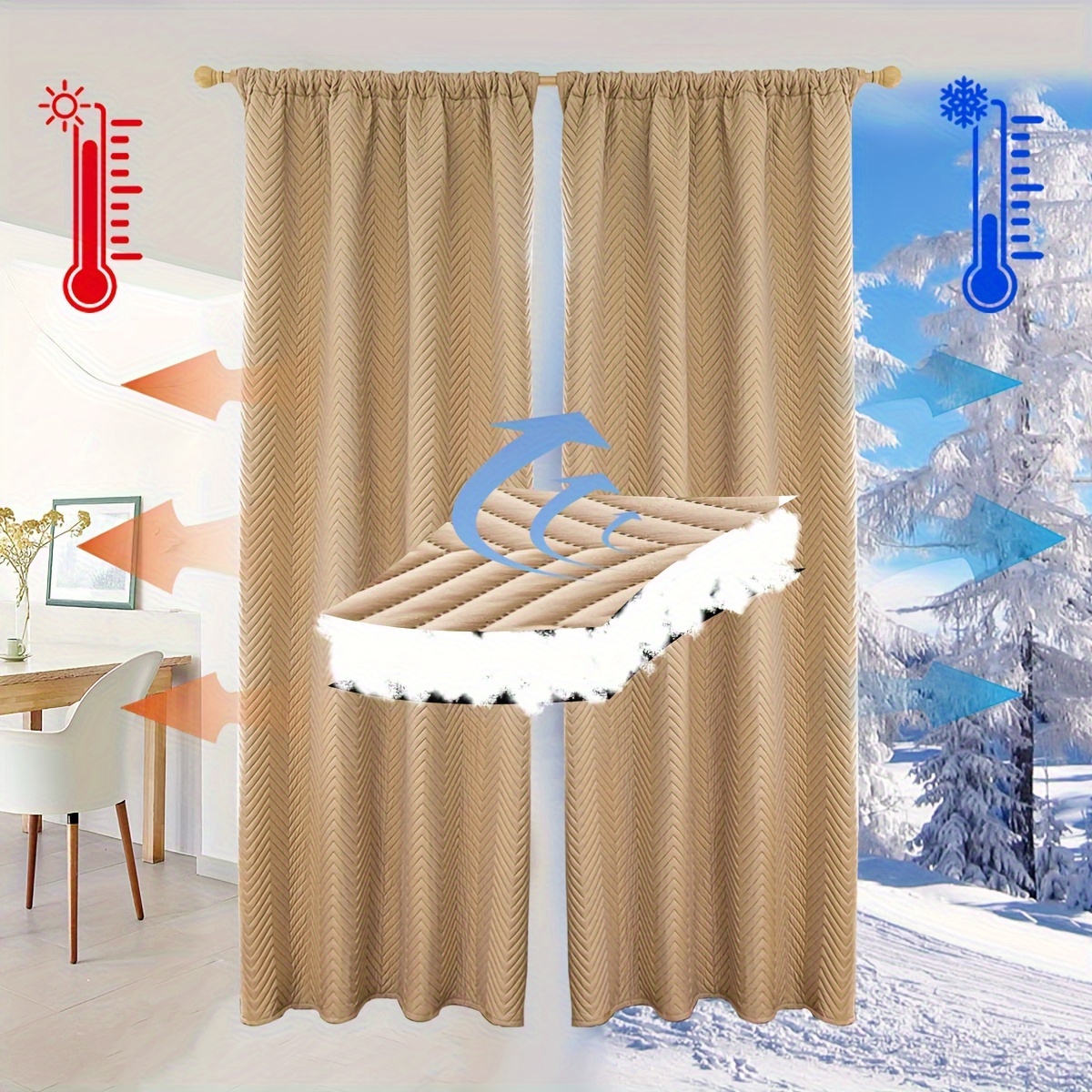 Pu Waterproof And Insulated Door Curtain, Hook And Loop Easy Installation  Winter Cold Resistant Air Conditioning Insulation Partition Curtain,home  Decor - Temu Philippines