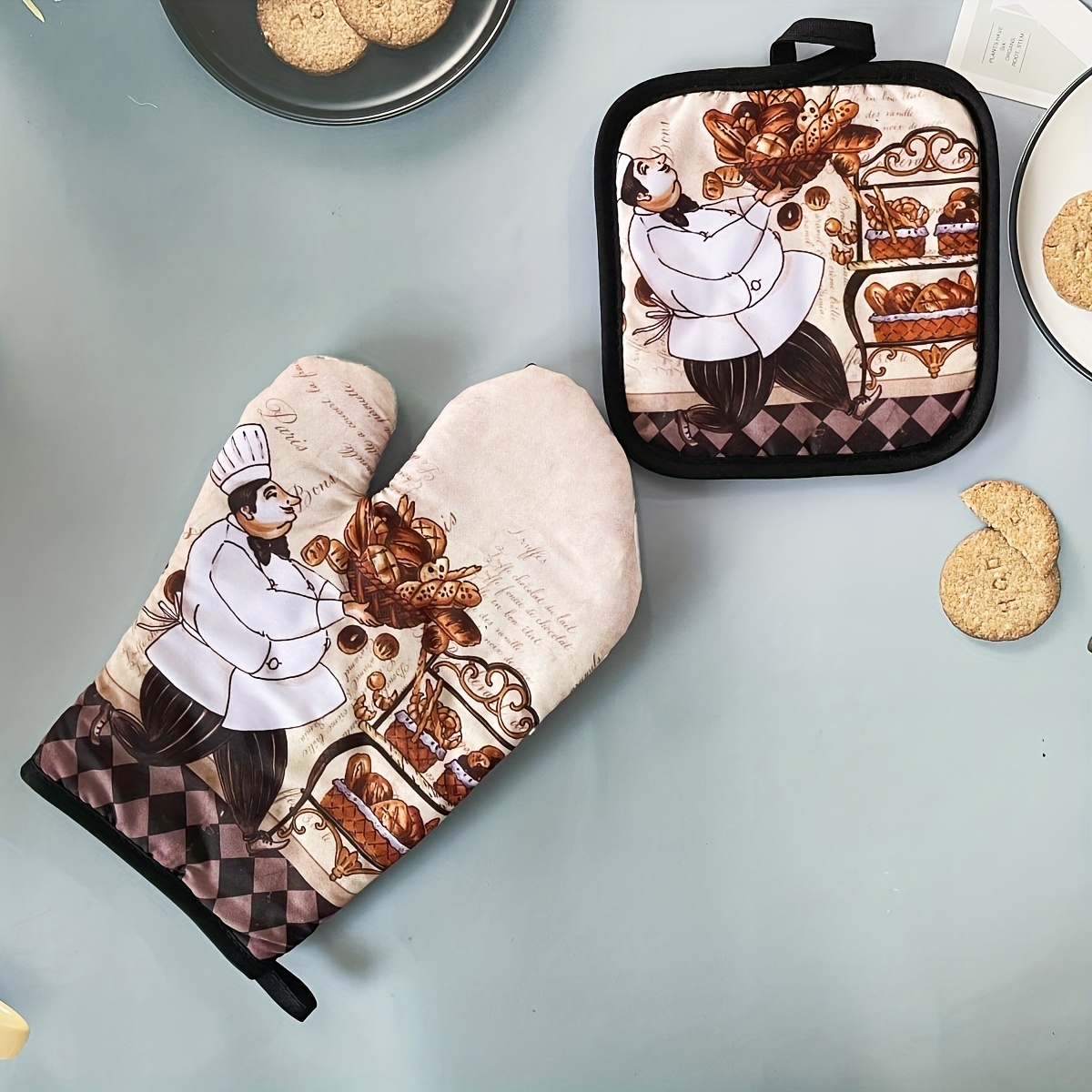 Set of 5 Personalized Kitchen Baking Pot Holders Oven Mitts Teacher Gifts