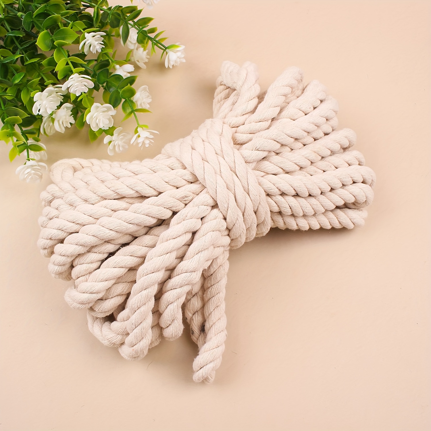 Chunky Laces Cordones de cuerda de algodón de 10 mm de grosor, cordones  blancos con puntas blancas | Cordones de cuerda gruesa trenzada natural  para