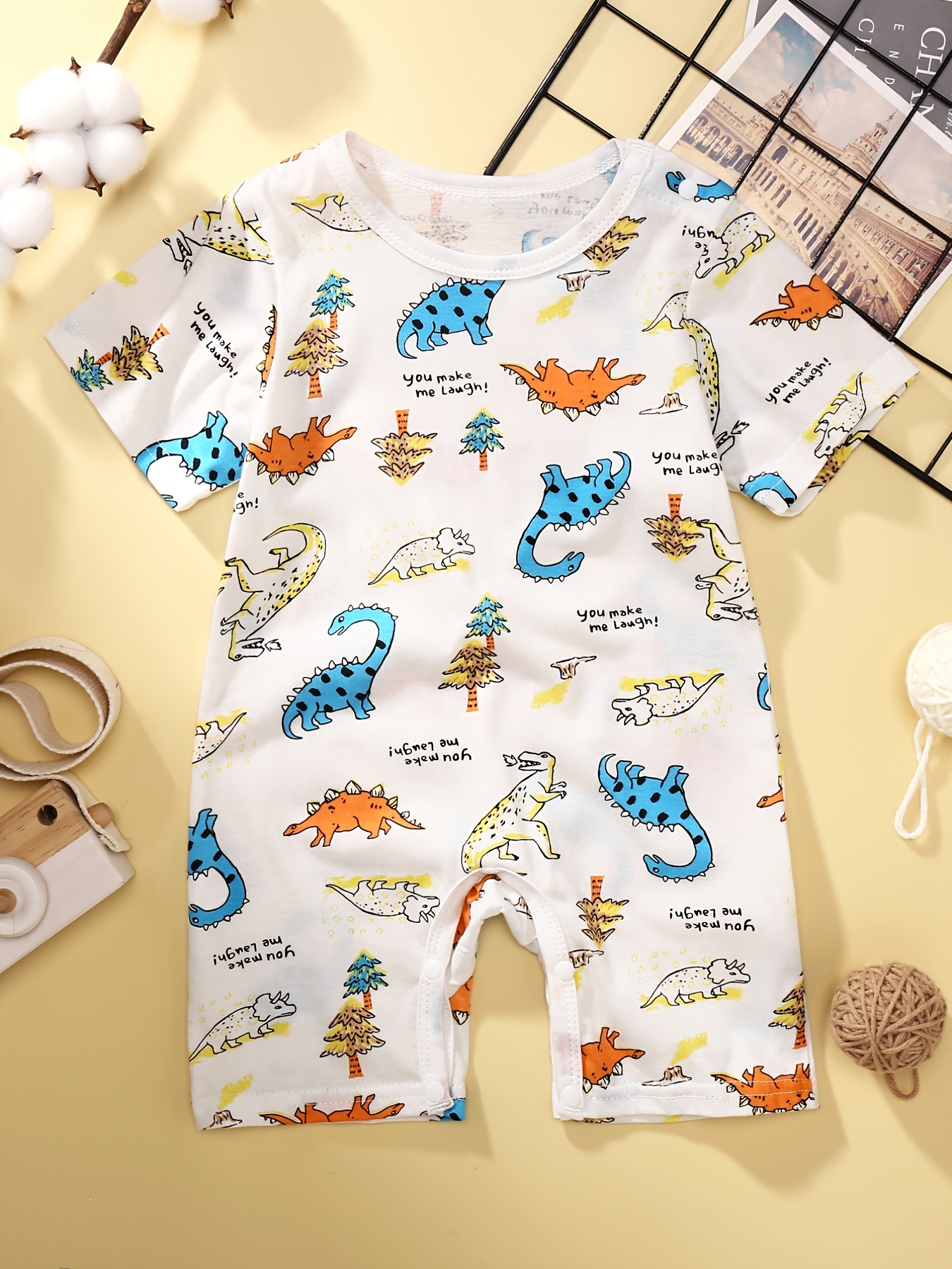 Dinosaur top baby romper