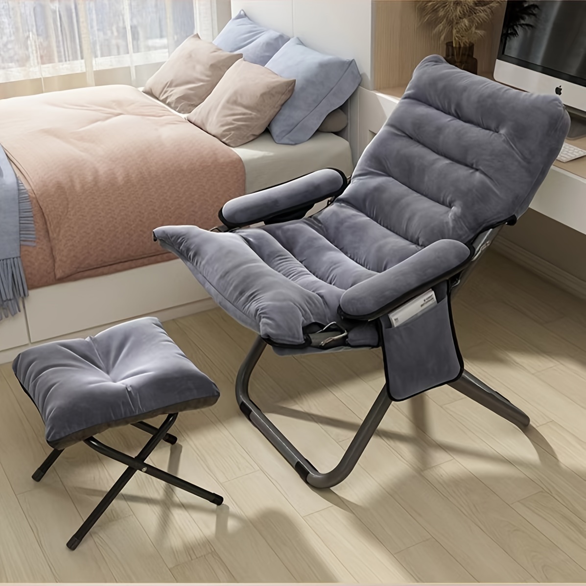 Silla cama convertible, sofá cama plegable 3 en 1 con respaldo ajustable,  silla extraíble multifuncional, sillón individual, sofá cama con bolsillo