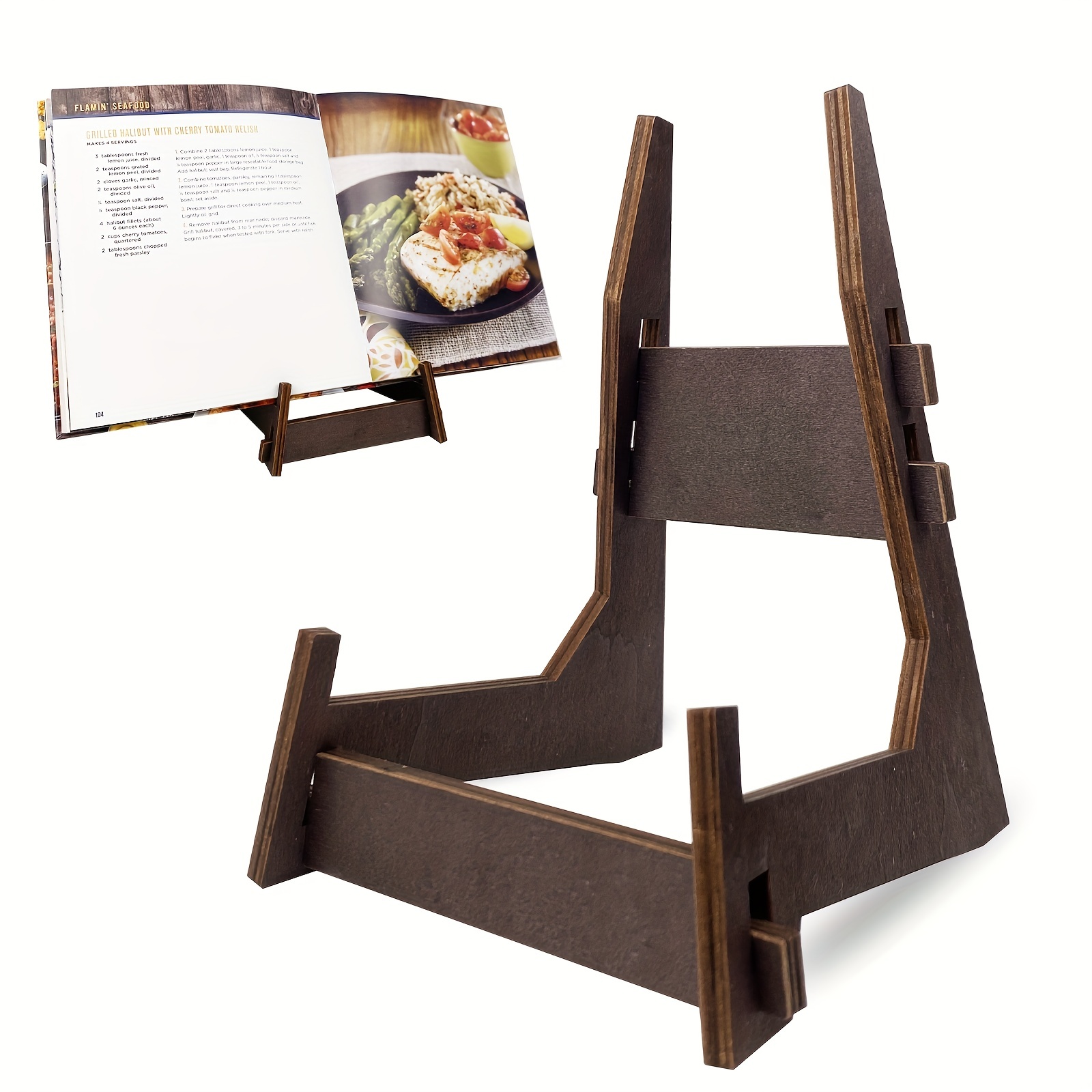  FEMELI Clear Book Holder, Acrylic Book Stands for Cook Book  Display,Large Sturdy Open Reading Magzine Holder for Textbook, Bible, Easel  in Tabletop and Kitchen : Office Products