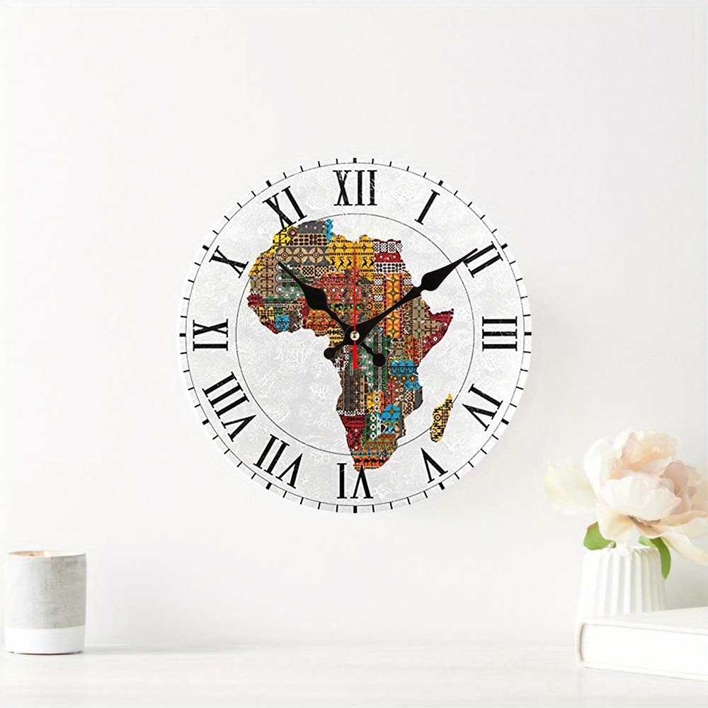 Reloj de pared vintage con mapa antiguo del mundo IV, reloj de pared grande  para decoración de cocina