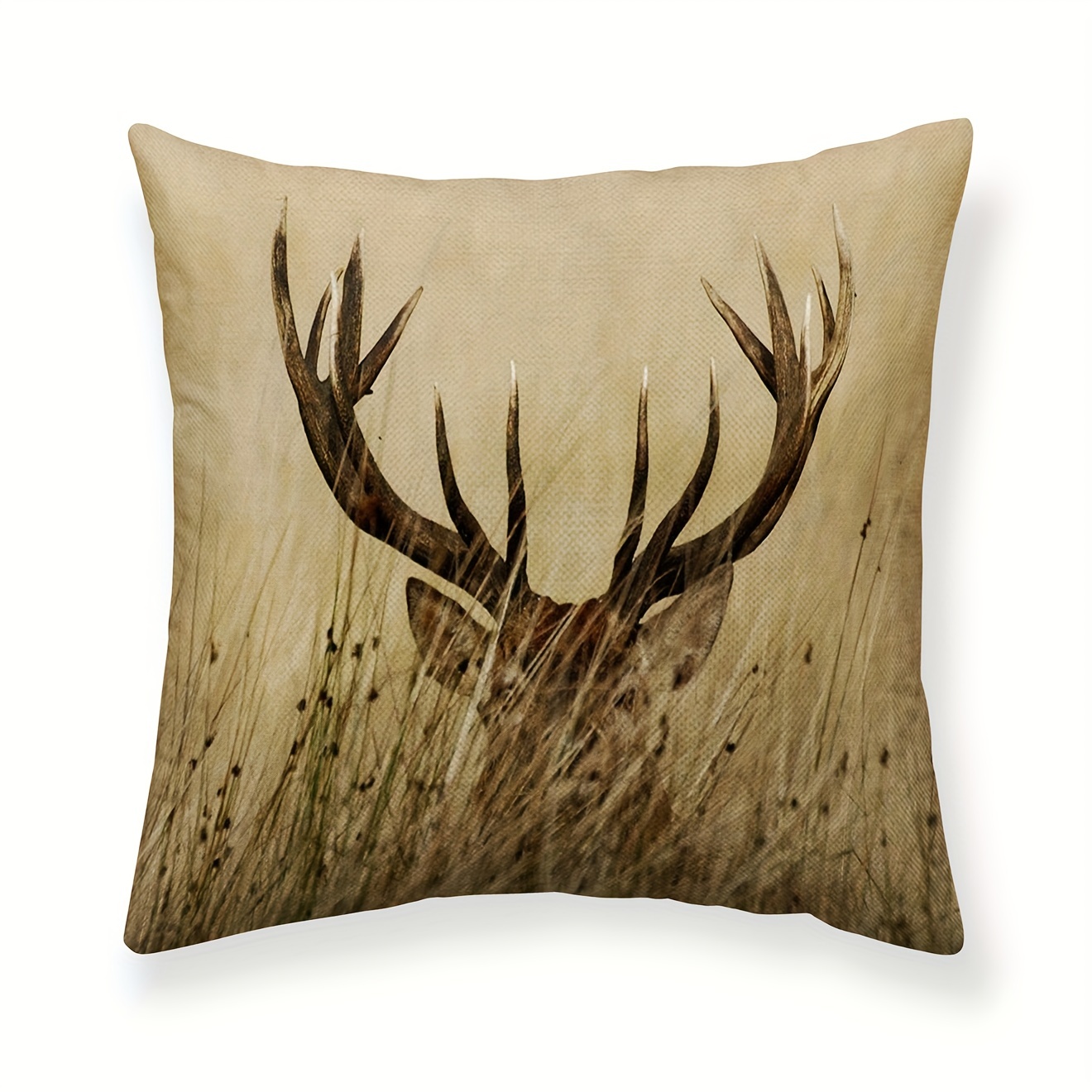 Soft Deer Hunting Decorative Throw Pillowcase For Antlers Pillow Case  Cushion Cover Western Farmhouse Cushion Short Plush Decor - Temu