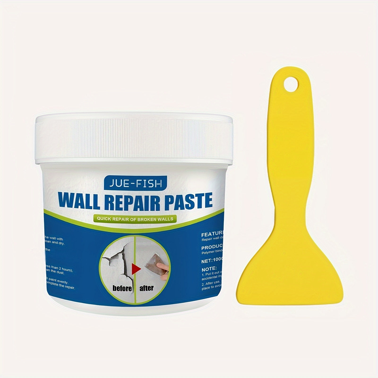 Crema Reparadora de Pared con Raspador y Boquilla, Crema de Reparación de  Paredes, Masilla pared Rápido, Masilla Tapar Agujeros Reparación de Agujeros  para Grieta, Agujeros, Peladura - 100 g * 3 