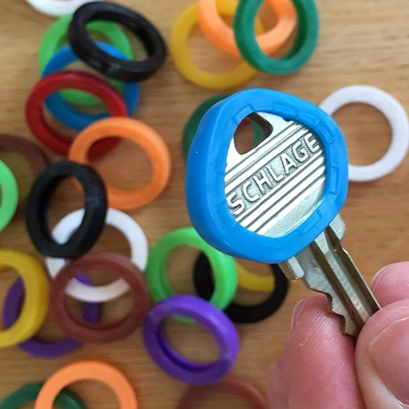 12 piezas de codificación de silicona para llaves personalizadas, etiquetas  de cubierta de llaves, identificadores de color para llaves de coche