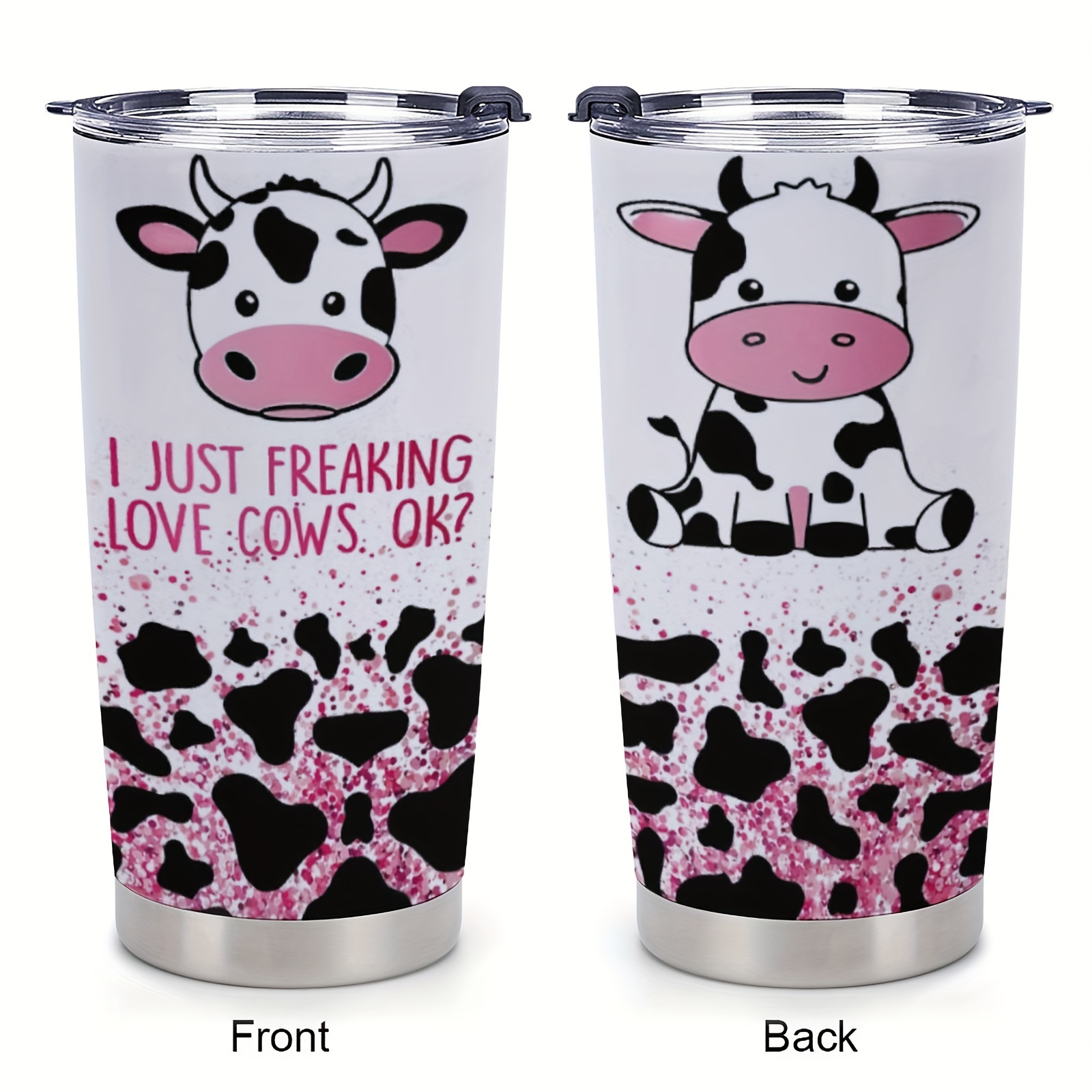 Cups With Lid And Straw Cow - Temu