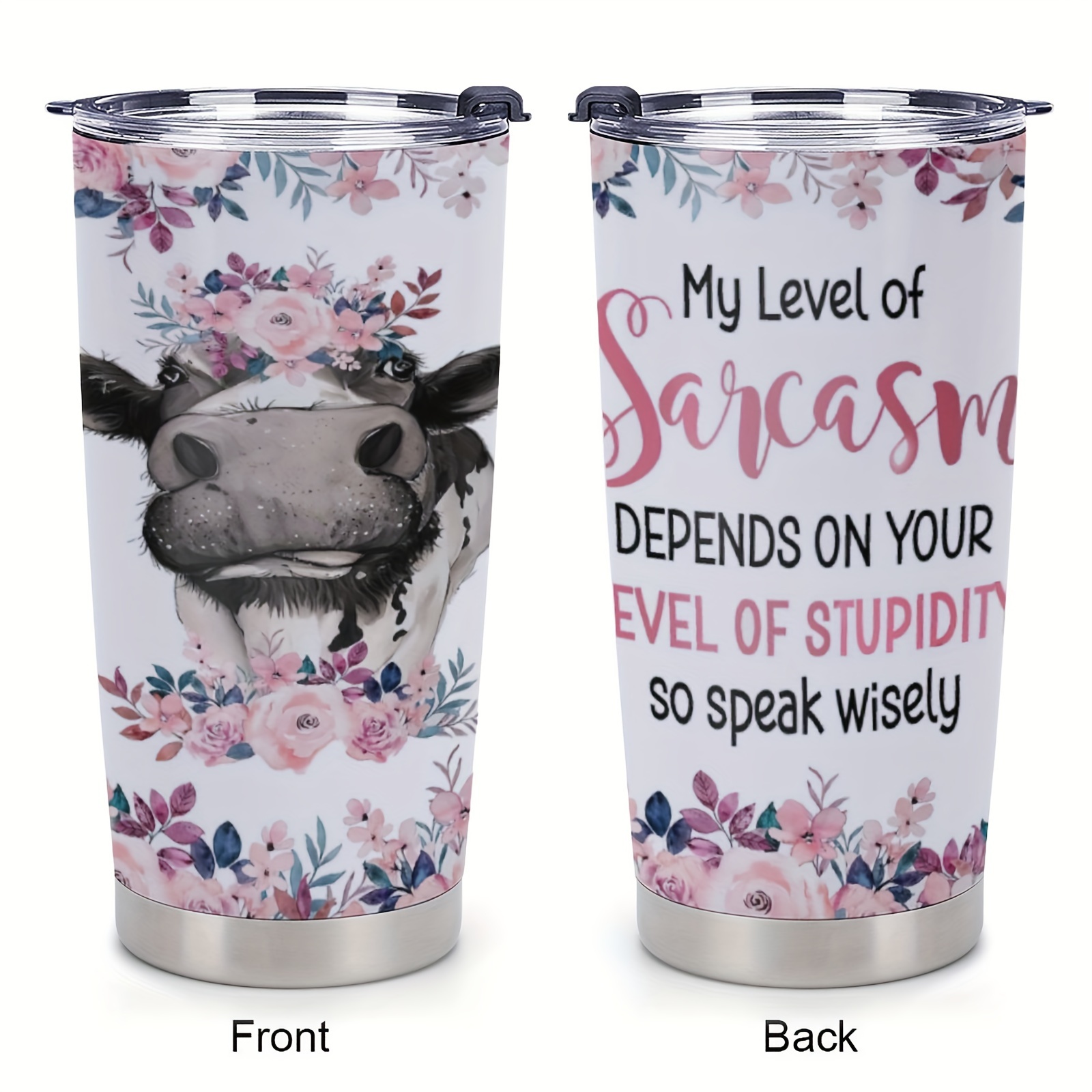 Gifts Cow Lover Cow Tumbler Stainless Steel Lid Buckle - Temu