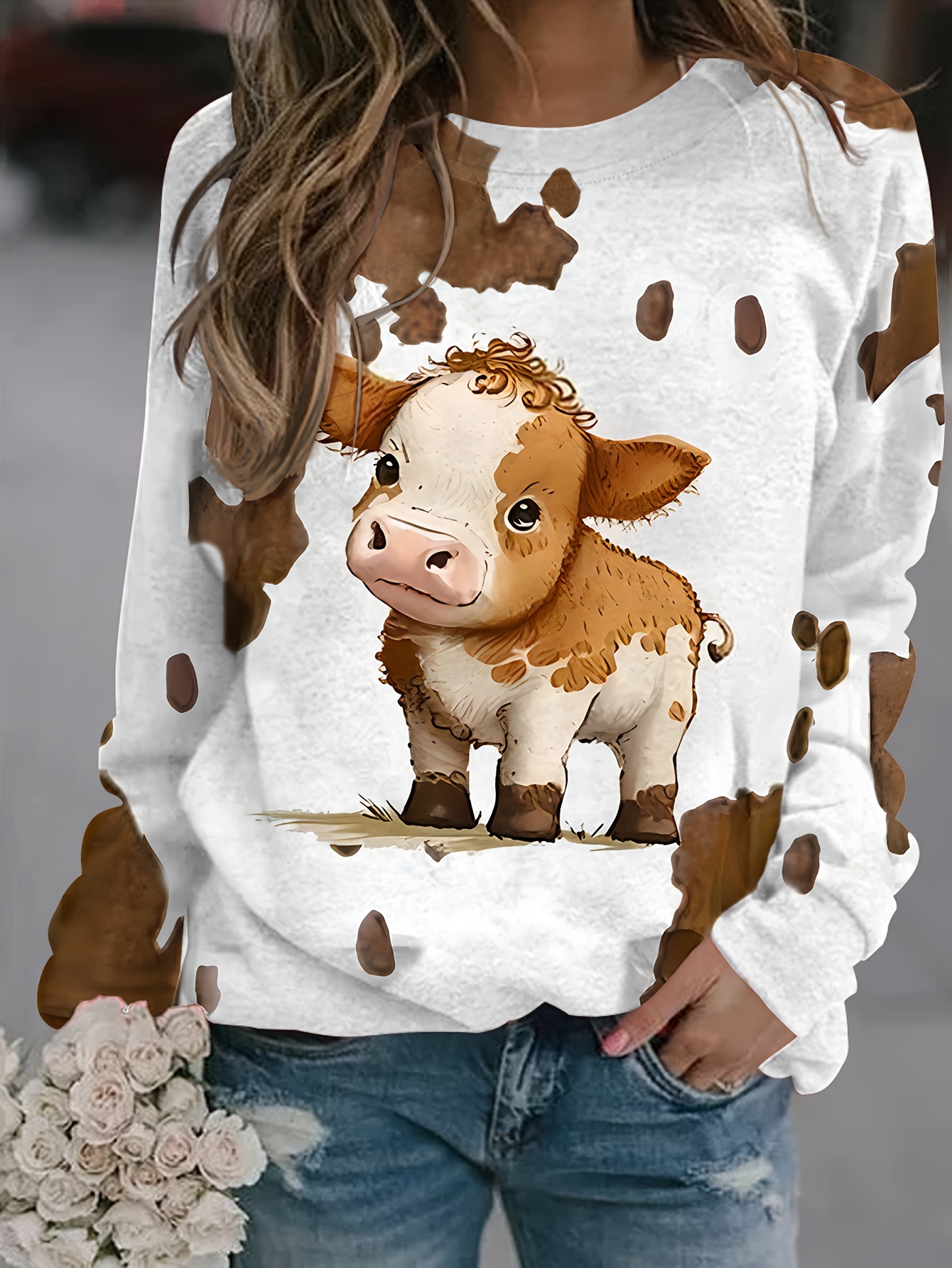 Cow sweater clearance