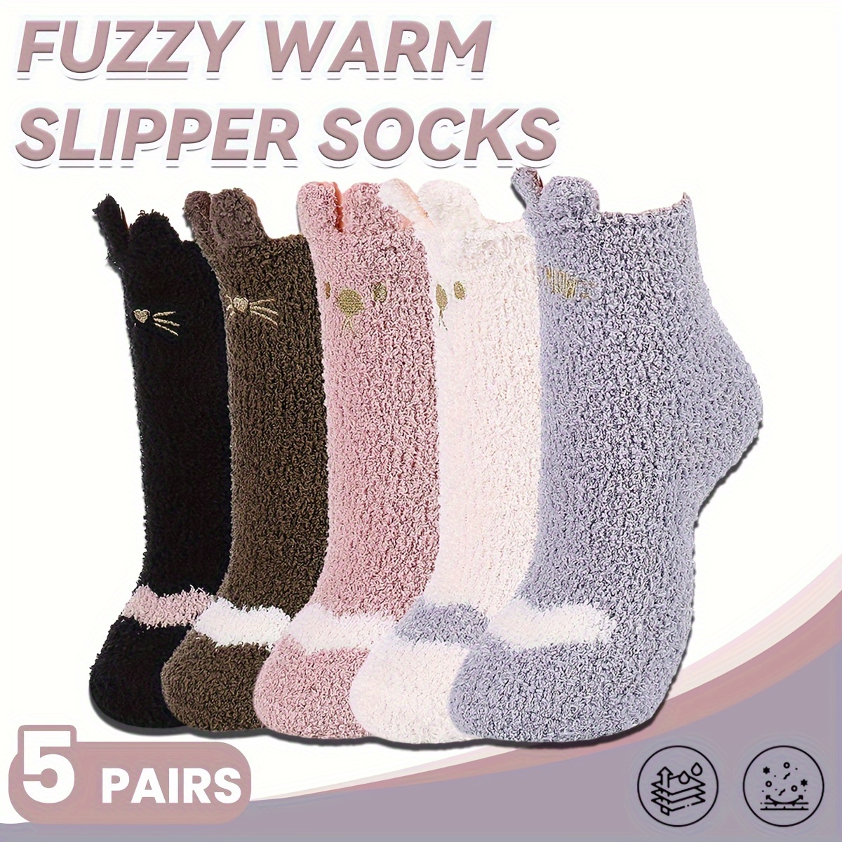 Mens Boot Slipper Socks Winter Non Skid Warm Slipper Socks Cozy