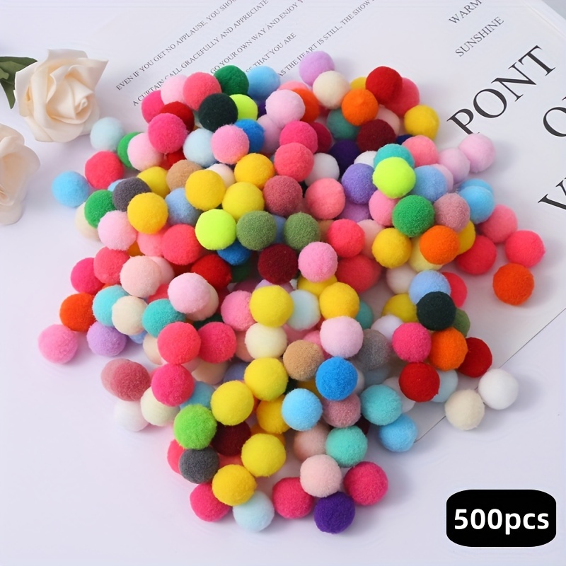 500PCS Red Pom Poms, 1Cm Small Pom Poms Balls for Kids DIY Art Creative  Crafts P