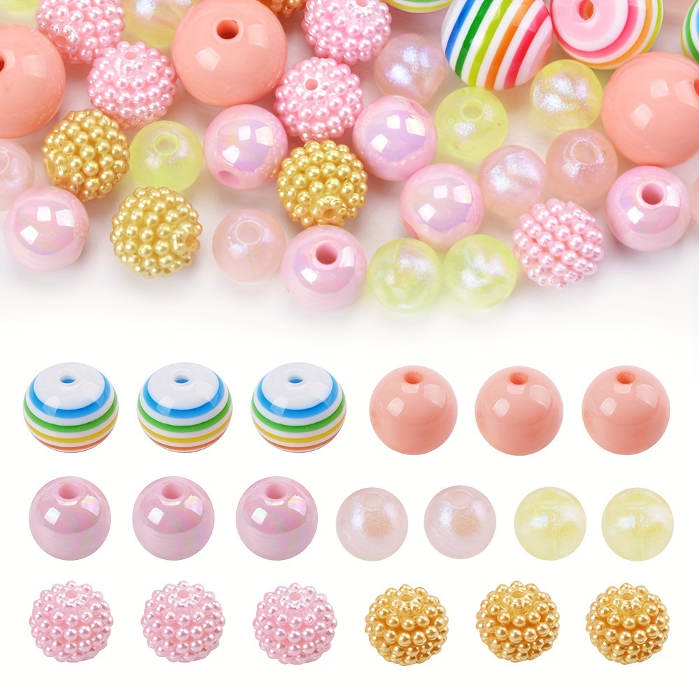 PASTEL Pink Blue BUBBLEGUM BEADS 20mm - 5 - Chunky Beads, Bubble