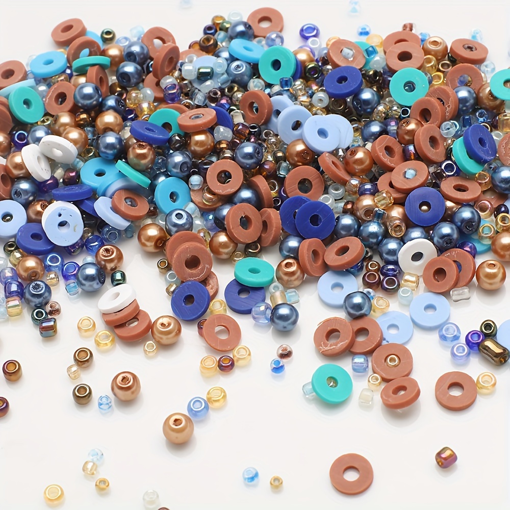 Bead Kits for Jewelry Making 1300pcs Bead Craft Set DIY Bracelets,  Necklaces, and Earrings Contrast Shades 