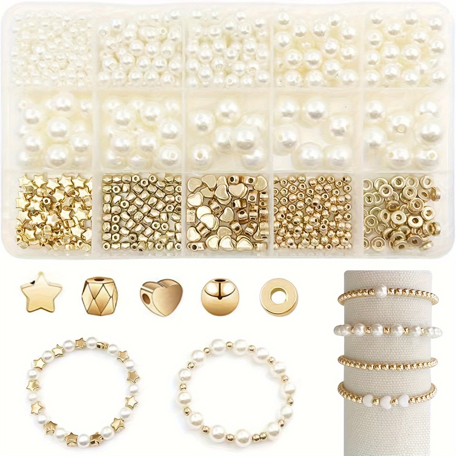 perlas para manualidades hacer pulseras bisuteria 1000 pcs Perla de 6 mm  Marfil