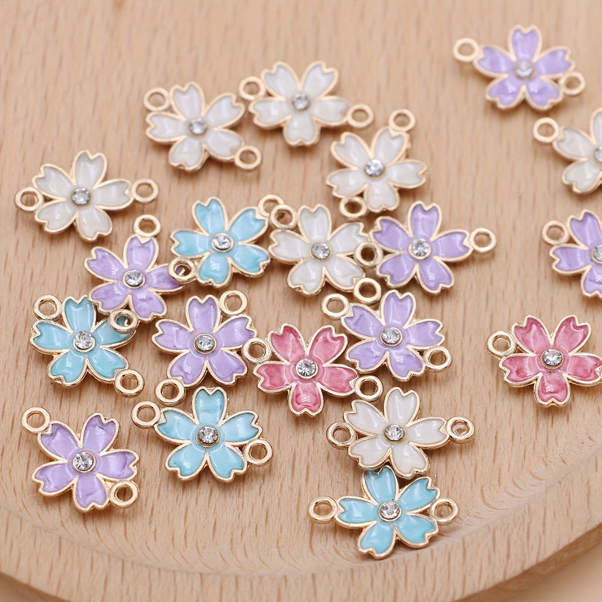 50pcs Bulk Jewelry Making Charms - Gold Plated Enamel Pendants for DIY  Necklace, Bracelet & Earring Crafts