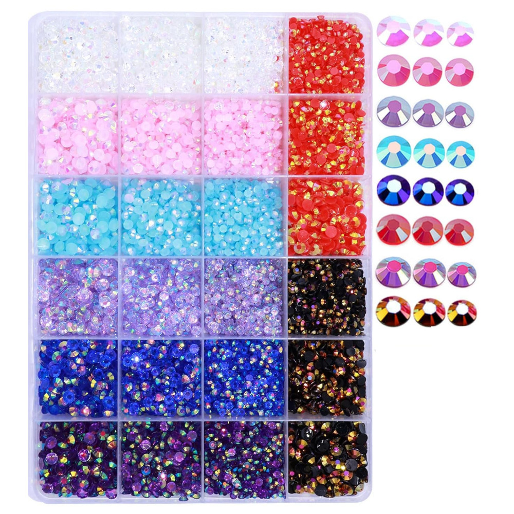  2120Pcs Red Black Nail Rhinestones Crystals Glass Gems Stones  Multi Shapes Sizes Red Black Round Beads Nail Crystals Flatback Rhinestones  for Nail DIY Crafts Clothes Shoes Jewelry : Beauty & Personal