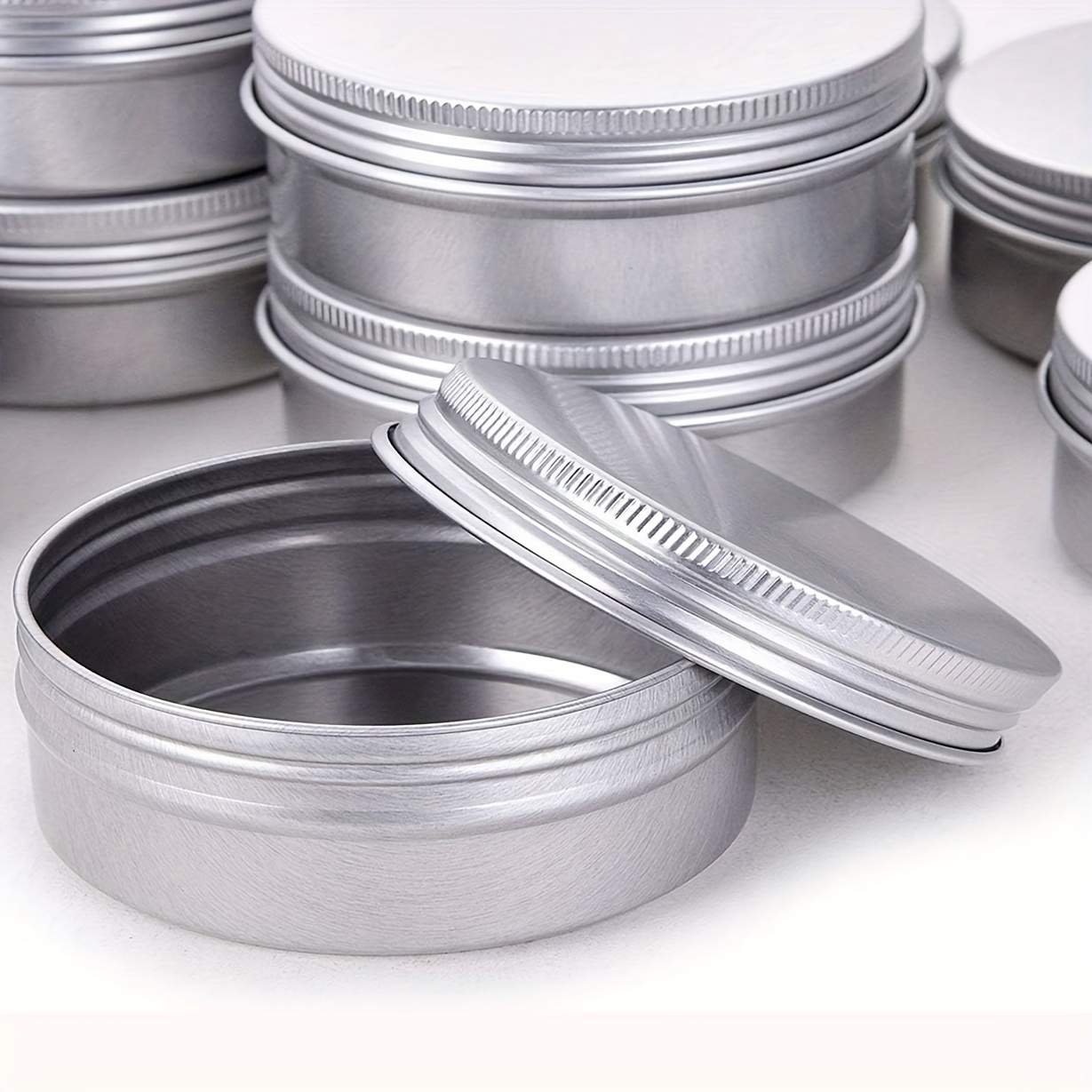 3oz/90ml White Aluminum Tin Jar with Screw Lid 3oz. Containers with Lids 3  Ounce Metal Steel Tin Cosmetic Sample Containers for Lip Balm DIY Salve