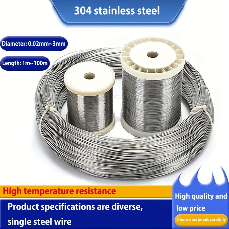 Fil de fer acier inox de 0,4 mm de diamètre lot de 10 mètres, fil souple  solide