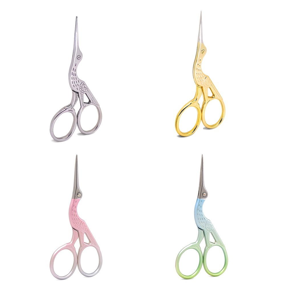 Stainless Steel Gilded Crane Scissors Retro Bird Scissors Yarn