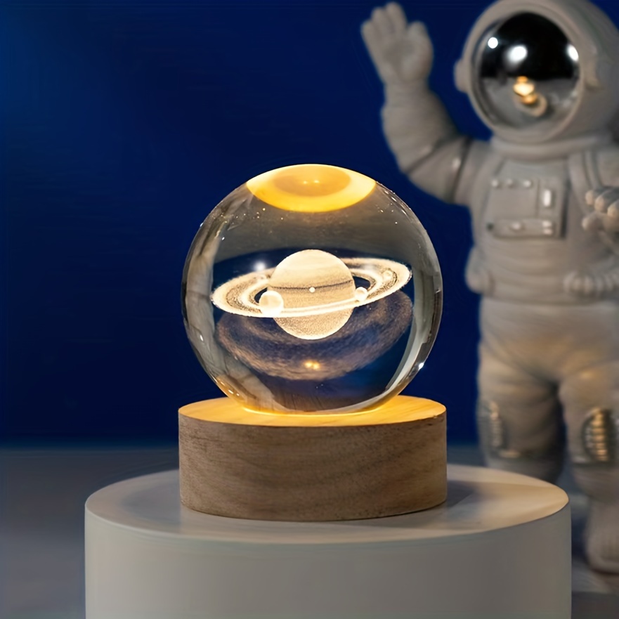 Globe de galaxie miniature de 6/8cm de diamètre, boule de cristal de Quartz  gravée au