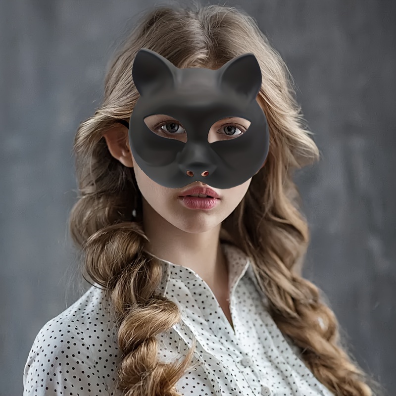 Furry Fox Masks Half Face Eye Mask Cosplay Props Halloween - Temu