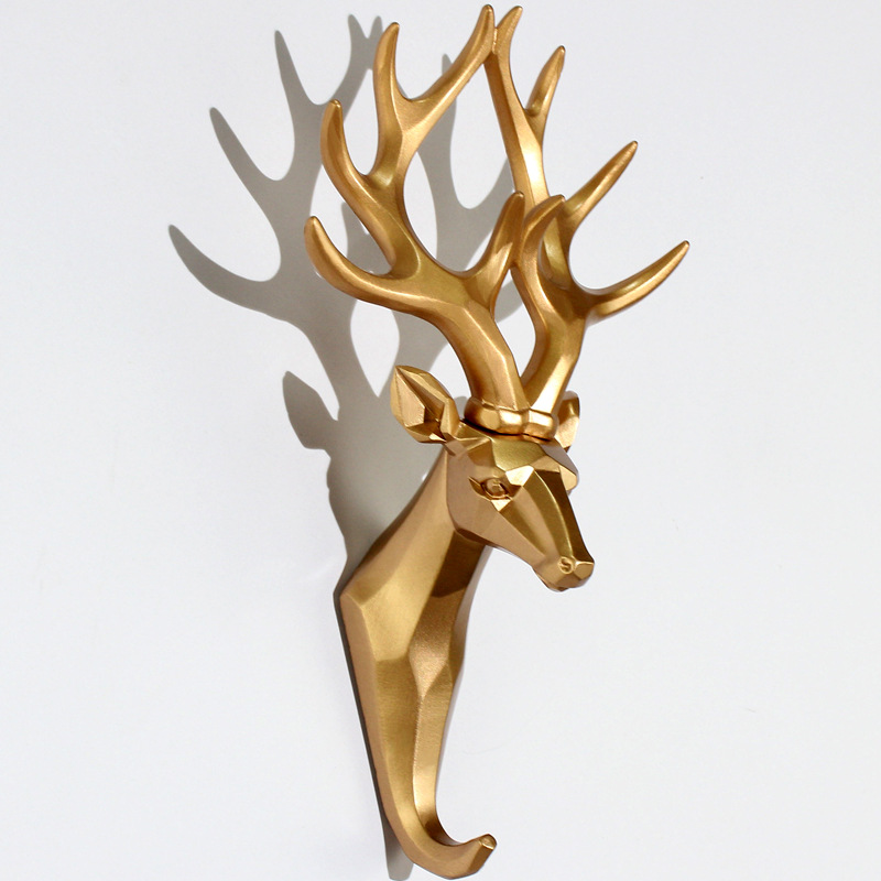 5 Styles Nordic Resin Animal Deer Head Hook Holder Rack Gold Clothes Hat  Scarf Key Wall Mount Hanger Rack Home Decoration