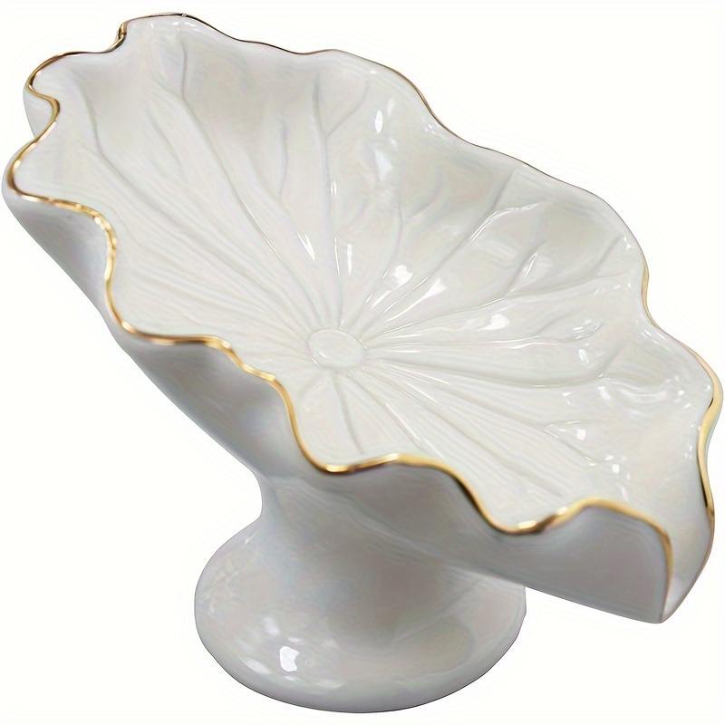 Ceramic Soap Holder Luxury And Simple Modern Leaf Shaped - Temu