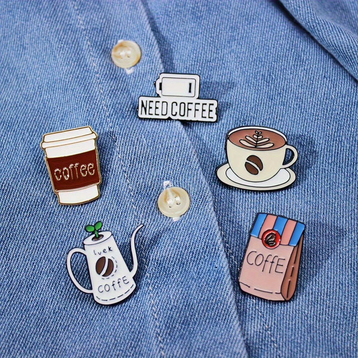 1PC DIY Bag Accessories Button Pins Cute Ice Cream Cup Alloy