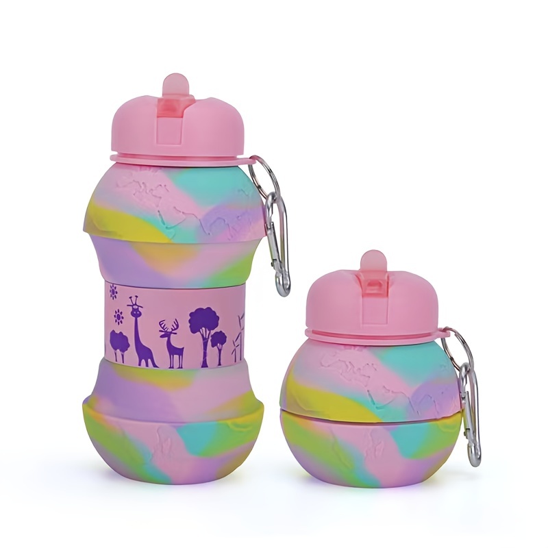 550ml Creative Silicone Water Bottle for Children Girls Boys BPA