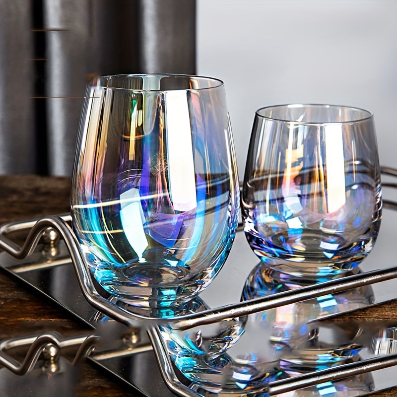 6pcs Light Luxury Drinking Glasses Nordic Style Mixed Color Glass Cup Set  With Golden Rim Transparent Hexagonal Creative Glass Water Cups Juice Tea Mi