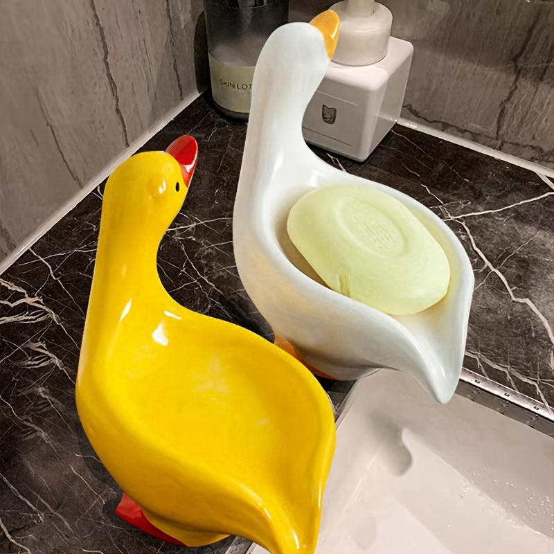 Creative Ceramic Soap Box With Lovely Duck Design, Bathroom Soap