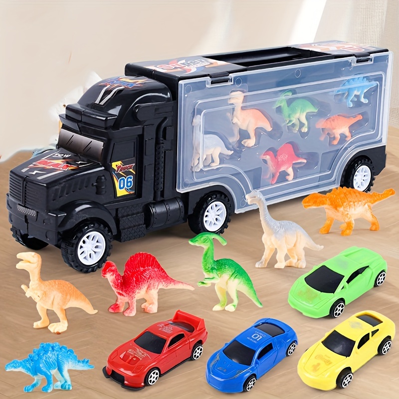 Dinosaures Jouet de Camion de Transporteur avec 15 pcs Mini