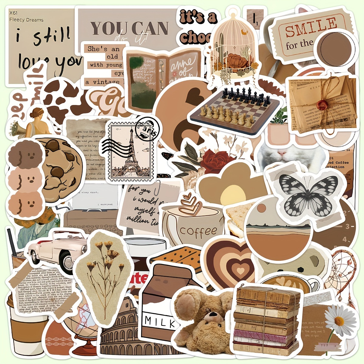 Brown Aesthetic Stickers - Temu