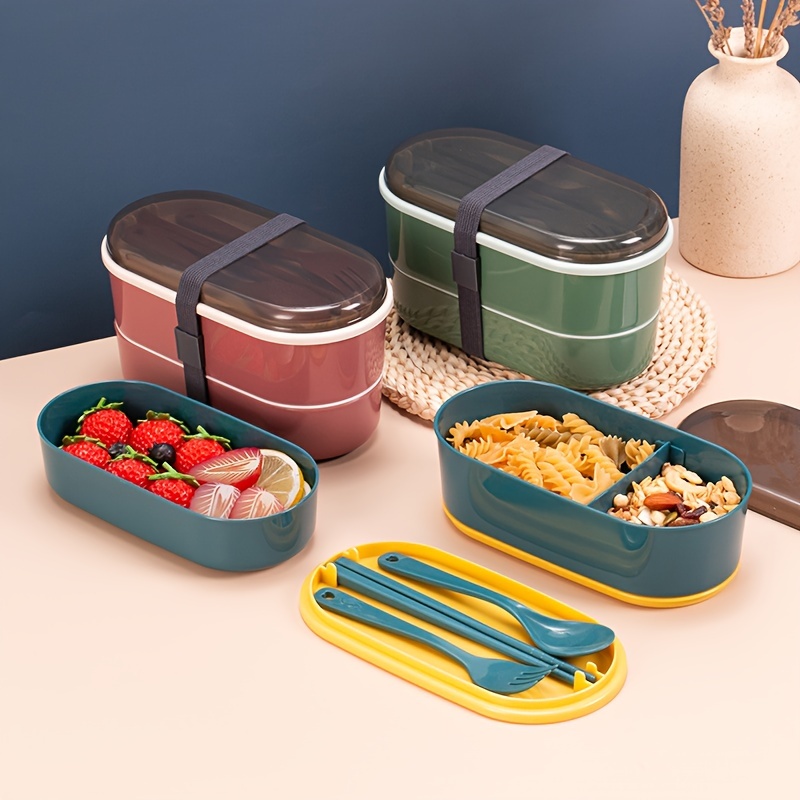 2 Strati Alta Capacità Porta Pranzo Termico Bambini Portatile Bento Lunch  Box Contenitore Per Alimenti Con Posate E Borsa Per Il Pranzo Materiali Per  La Sicurezza Alimentare,Blue-1200ml : : Casa e cucina