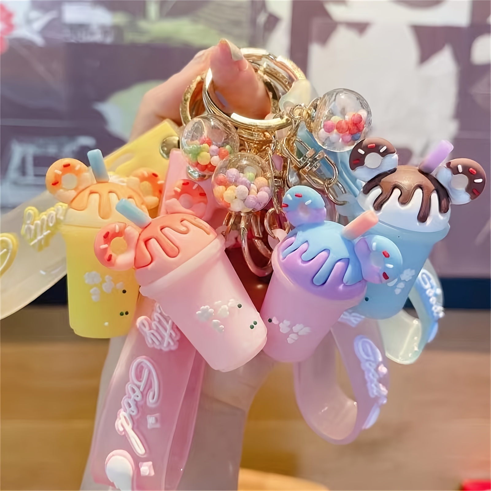 3D Starbucks Bear Silicone Keychains Cartoon Cute Colorful Keyrings Fashion  Jewelry for Women Gifts Car Key Holder Accessories - AliExpress
