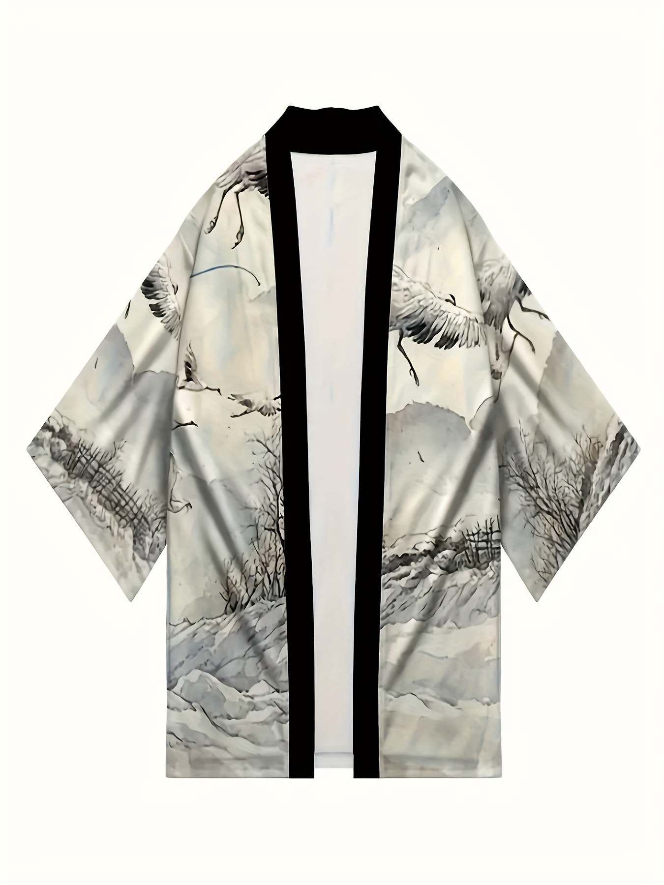 Per bambini Rosso Crane Stampato Yukata Tradizionale Giapponese Kimono  Dress Per Le Ragazze A Maniche Lunghe