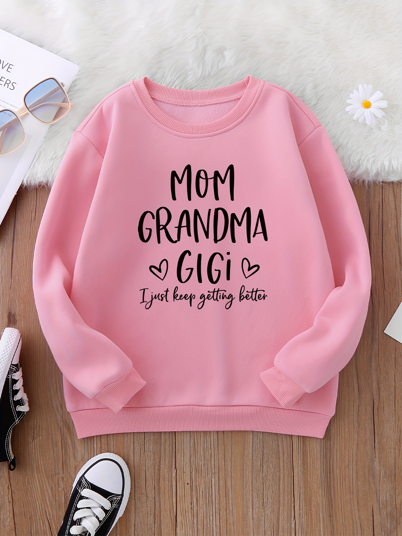 Casual Girls''gigi'' Definition Graphic Crew Neck Sweatshirt